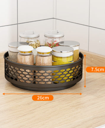 Kitchen Shelf Floor-standing Rotating Spice Rack Carbon Steel