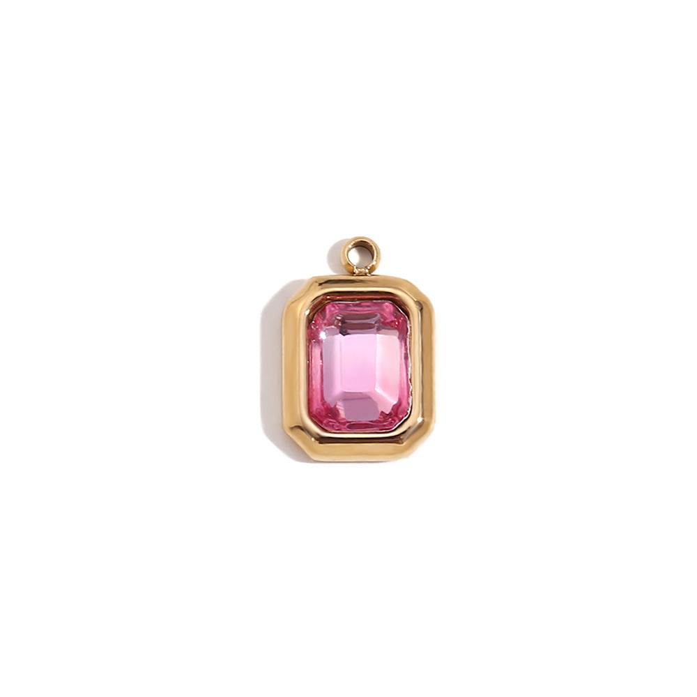 Mini And Simple Ornament Accessories 18K Gold Micro Inlay Colorful Crystals