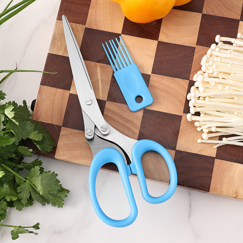 Kitchen Multi-functional Stainless Steel Chopped Green Onion Scissors
