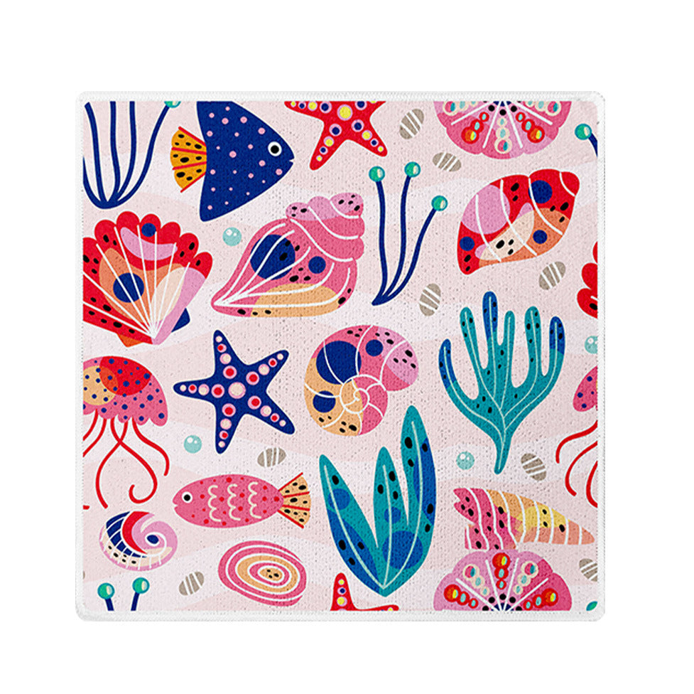 Printed Microfiber Kitchen Cleaning Cloth Small Square Towel