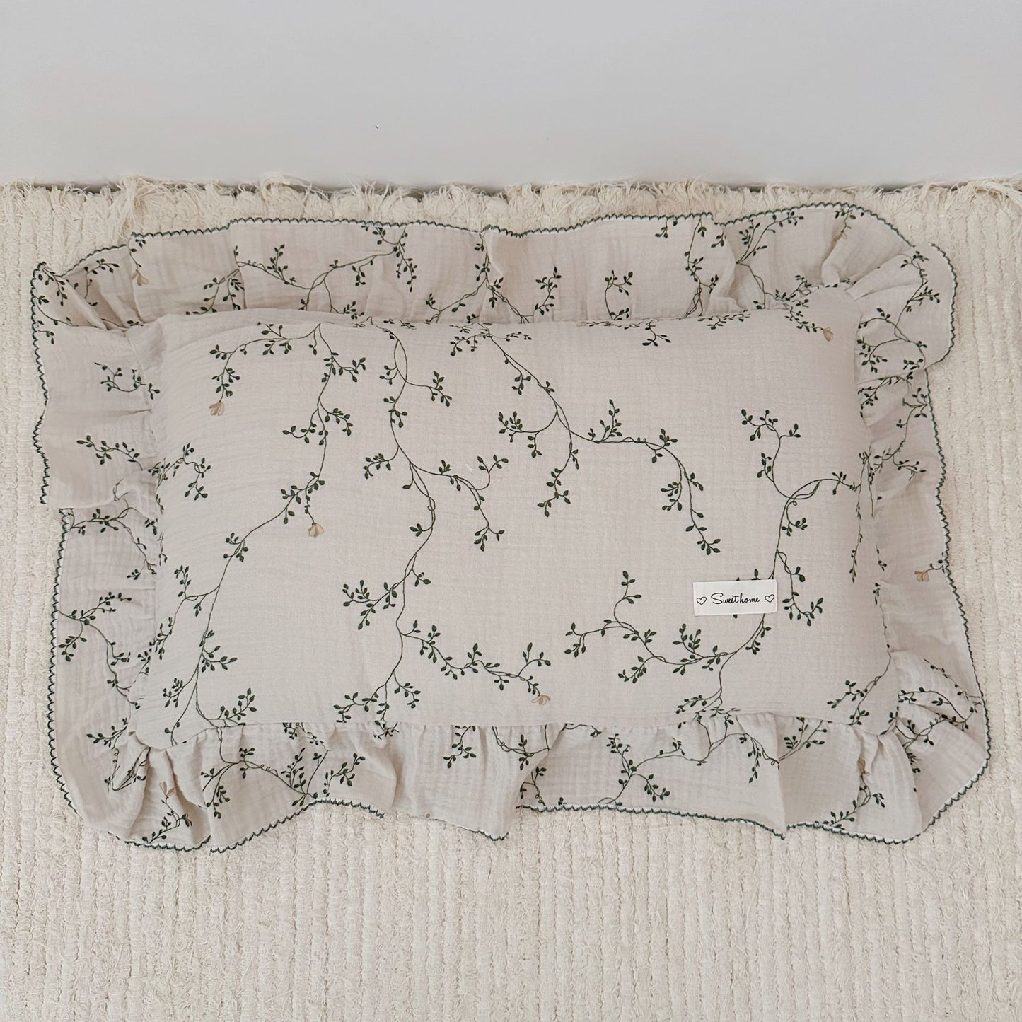 Korean-style Floral Cotton Gauze Pillowcase