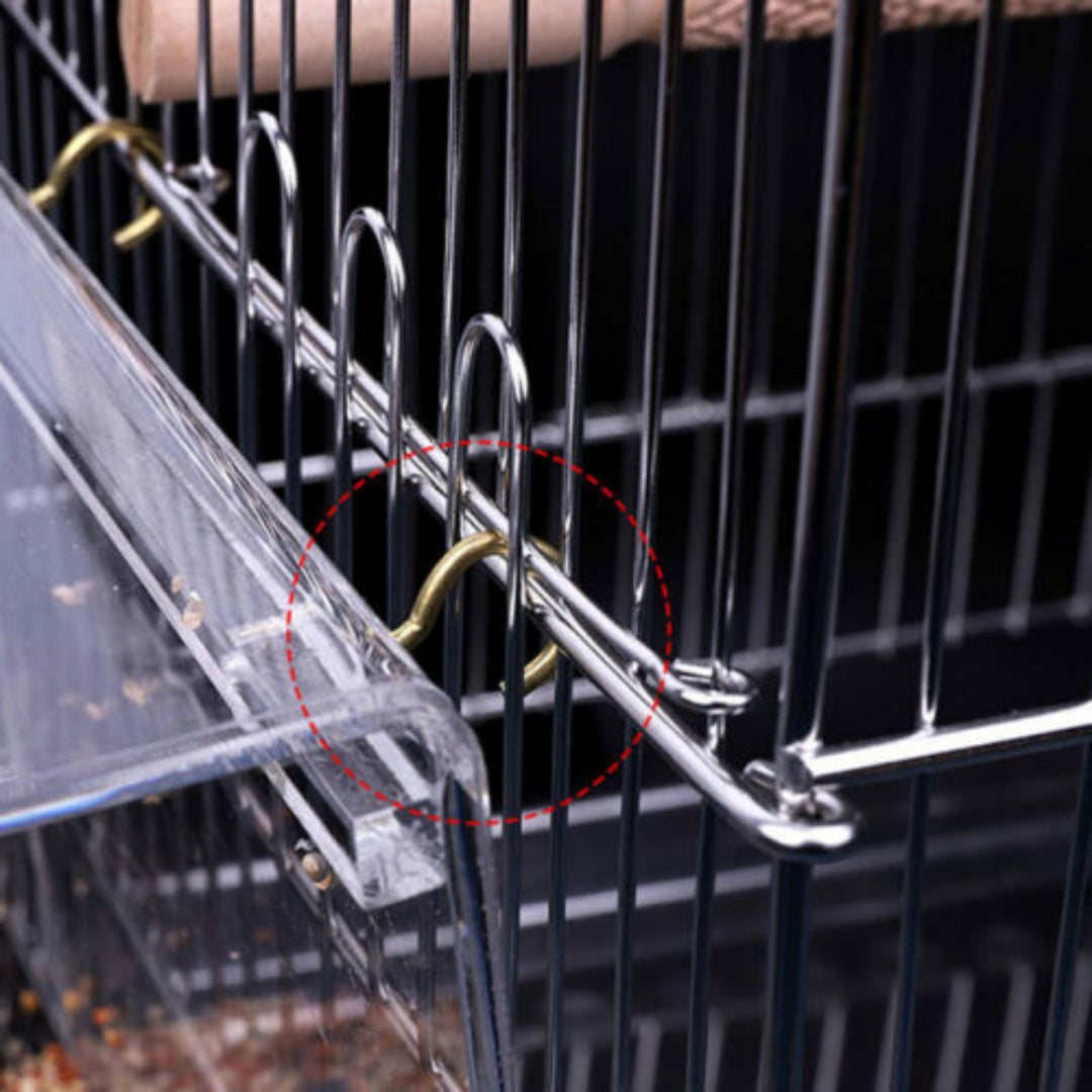 AU Acrylic Automatic Parrot Feeder No Mess Bird Cage Seed Feeding Container Box