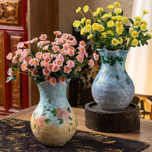 Ceramic Vase Ornament For Flower Arrangements Artificial Flowers High-end Luxurious Decor