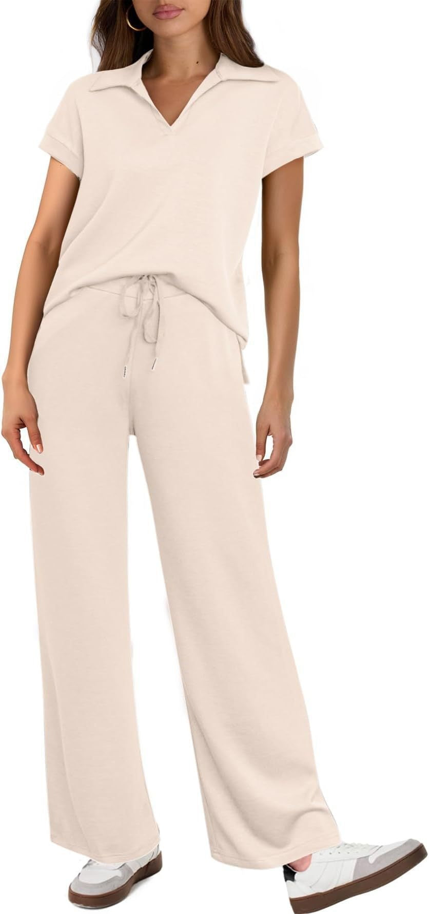Women's Casual Fashion Solid Color Short Sleeved Set