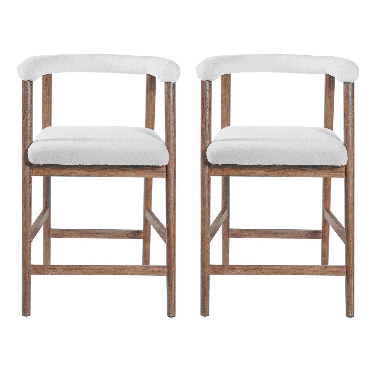 24.5 Seat Height Bar Stools With Back,  Comfortable Counter Stools For Kitchen Island Dining Room, Set Of 2