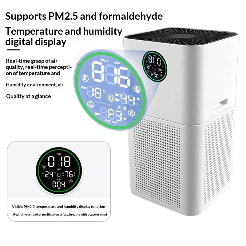 Smart Digital Display Fast Aldehyde Removal Household Pet Odor Eliminator Negative Ion Formaldehyde Purifier