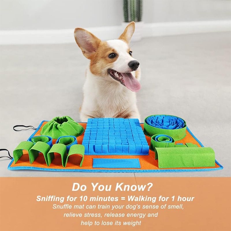 Pet Dog Snuffle Mat Sniffing Treat Foraging Puzzle Feeder Toy Nose Training Pad