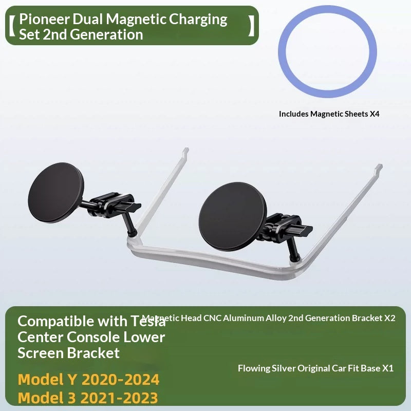 Central Control Phone Holder With Magnetic Wireless Fast Charging And Stable