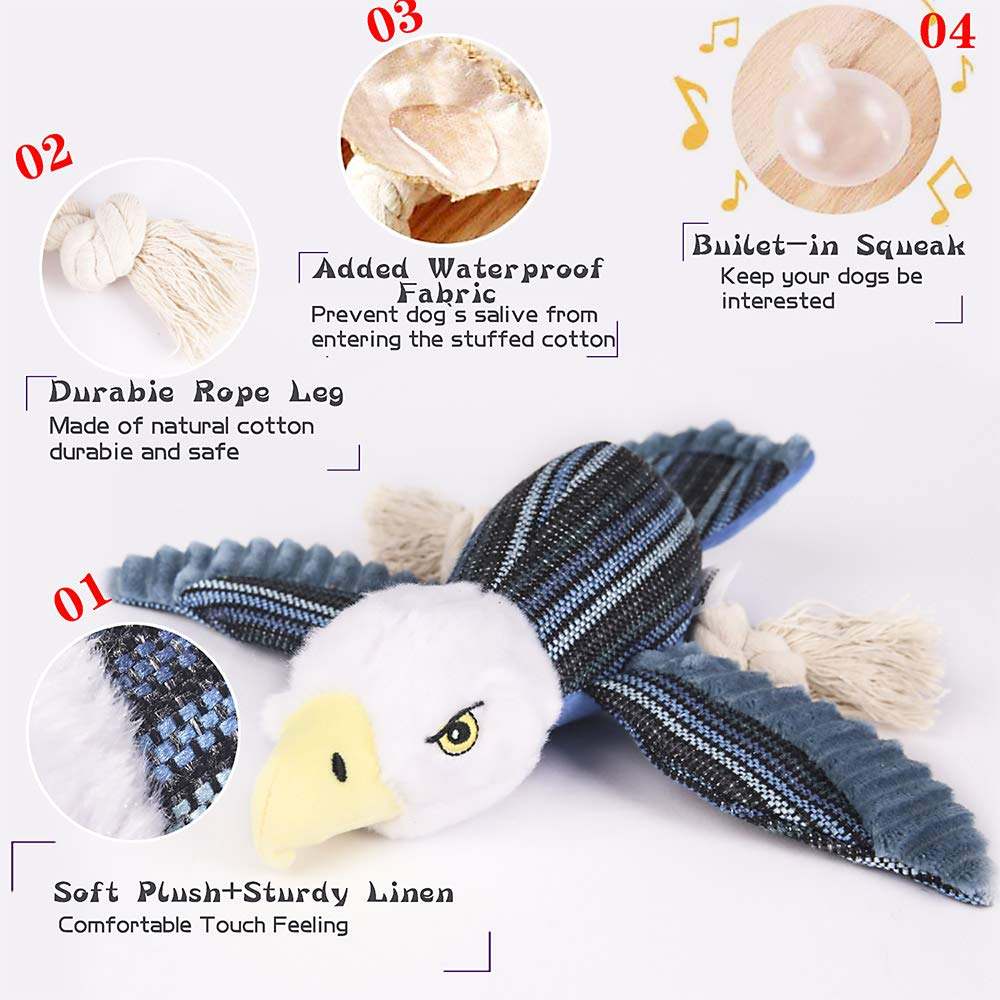 Dog Toys Set, Large Dogs Toy, Stuffed Animal Dog Chew Toy, Soft Plush Dogs Toys Pack For Small. Middle, Large Breed, Birds