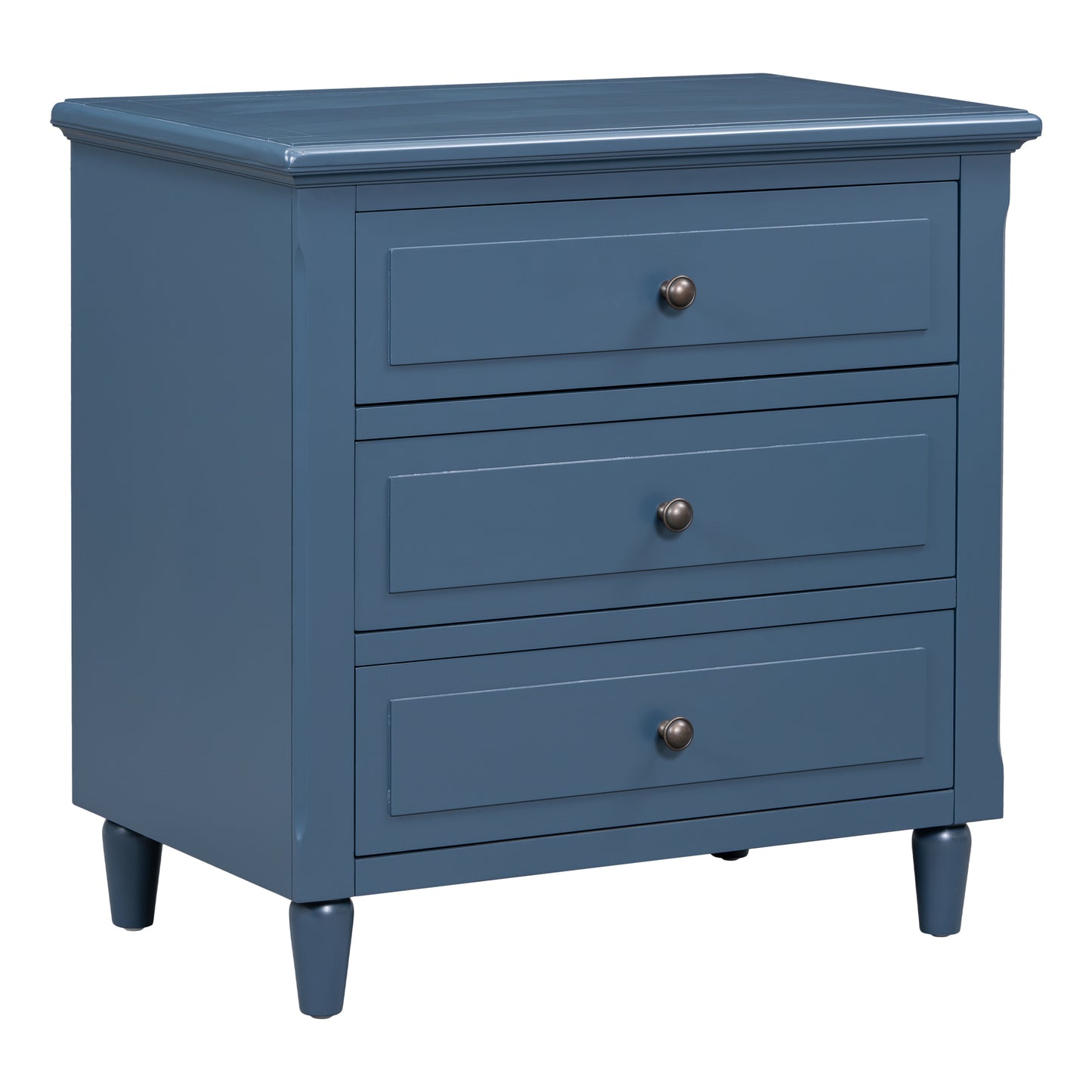 U-STYLE 28 Pine Wood Nightstand With 3 Drawers And Smooth Gliding Rails  Simple Bedside Cabinet With Metal Handle  Minimalist Sofa Side Table With Rubber Legs For Bedroom Sofa Couch Office
