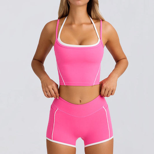 Sports Underwear Vest Shorts Spaghetti Strap Bra Yoga Suit