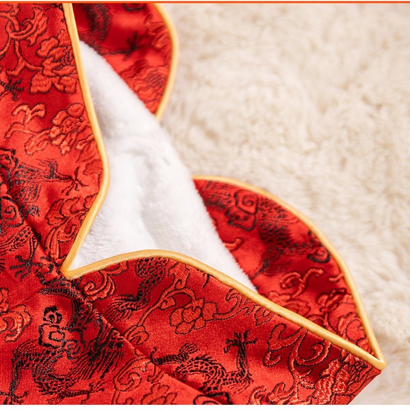 For Autumn And Winter, Large And Medium-sized Dogs, Golden Retrievers, New Year Rabbit Fur, Large Dogs, Button-up Tang Suits, Chinese-style Cotton-padded Clothes, And Pet Dog Clothing