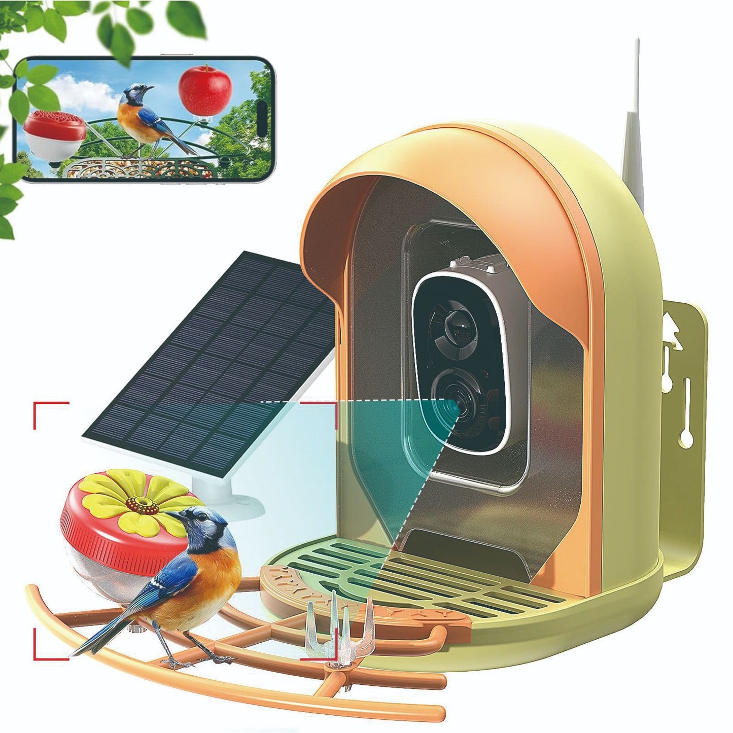 Smart Bird Feeder With AI-powered Camera Outdoor Solar Charging