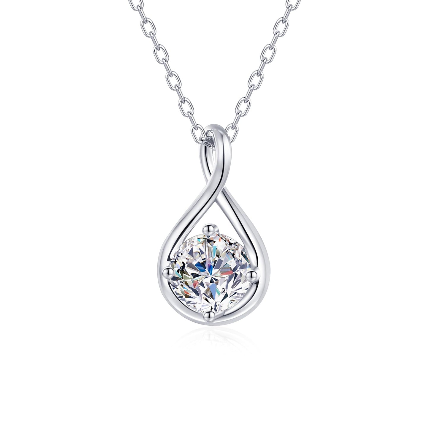1CT Moissanite Infinity Necklace For Women, S925 Sterling Silver Gift For Her Women Wife Girlfriend, D Color VVS1 Love Pendant Necklace For Anniversary Birthday Valentine Christmas Wedding Mother Day