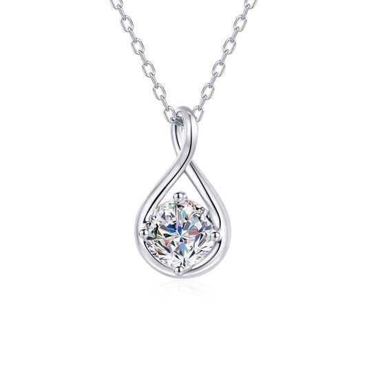 1CT Moissanite Infinity Necklace For Women, S925 Sterling Silver Gift For Her Women Wife Girlfriend, D Color VVS1 Love Pendant Necklace For Anniversary Birthday Valentine Christmas Wedding Mother Day