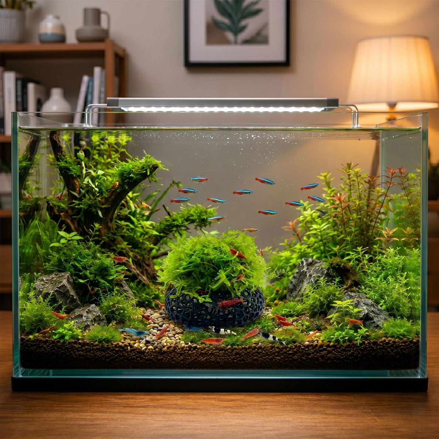 Shrimp Cave For Moss & Plants, 2-Pack Aquarium Hide For Neocaridina, Cherry &  Shrimp, Aquascape Decor For Ferns & Anubias, Black