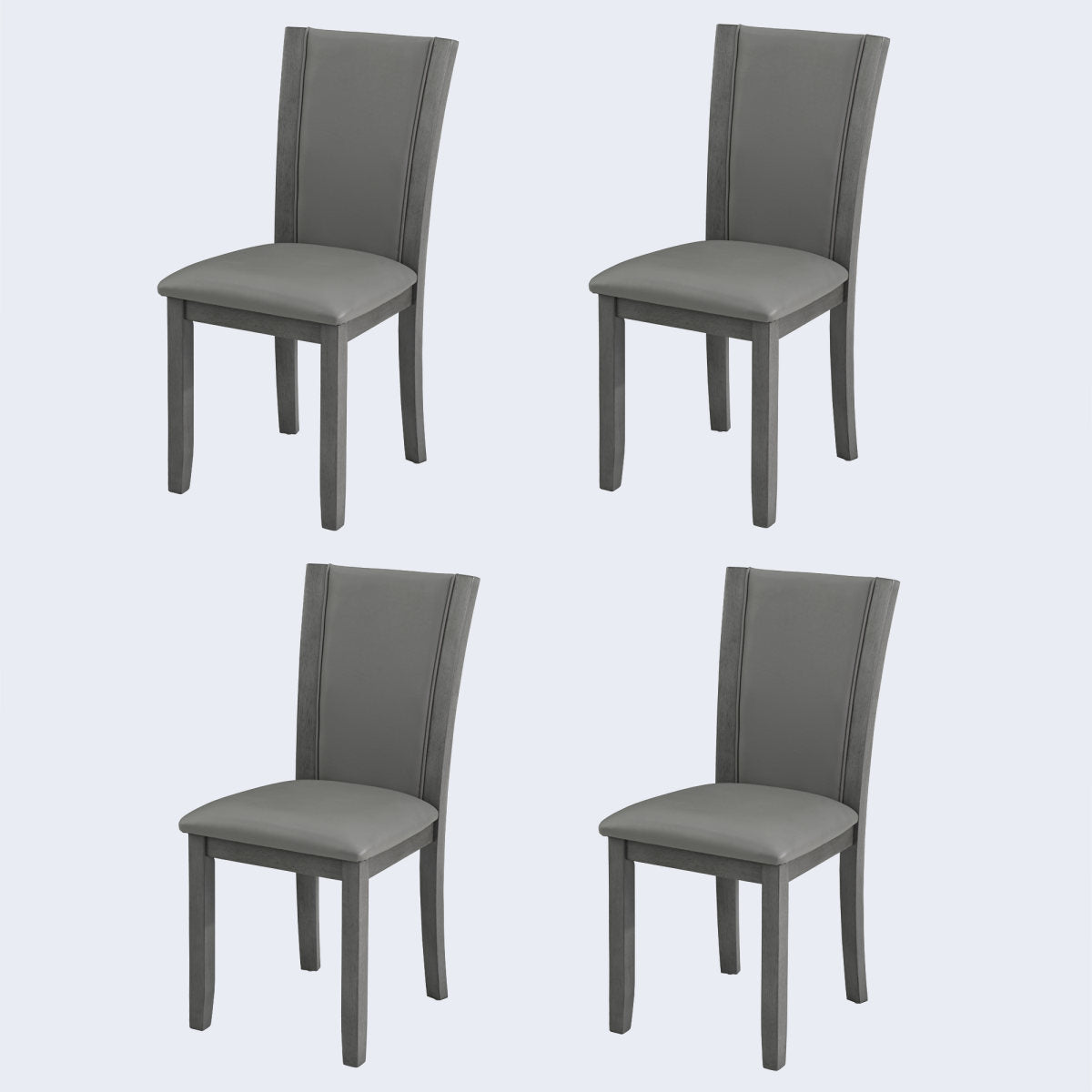 Dining Chairs Only, Wooden Dining Chairs Set of 4, Kitchen Chair with Padded Seat, Upholstered Side Chair for Dining Room, Living Room, Kitchen, Grey