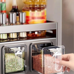2 Tiers Wall-mounted  Countertop Spice Rack Jars Shelves Stand Kitchen Organiser-4-Grids