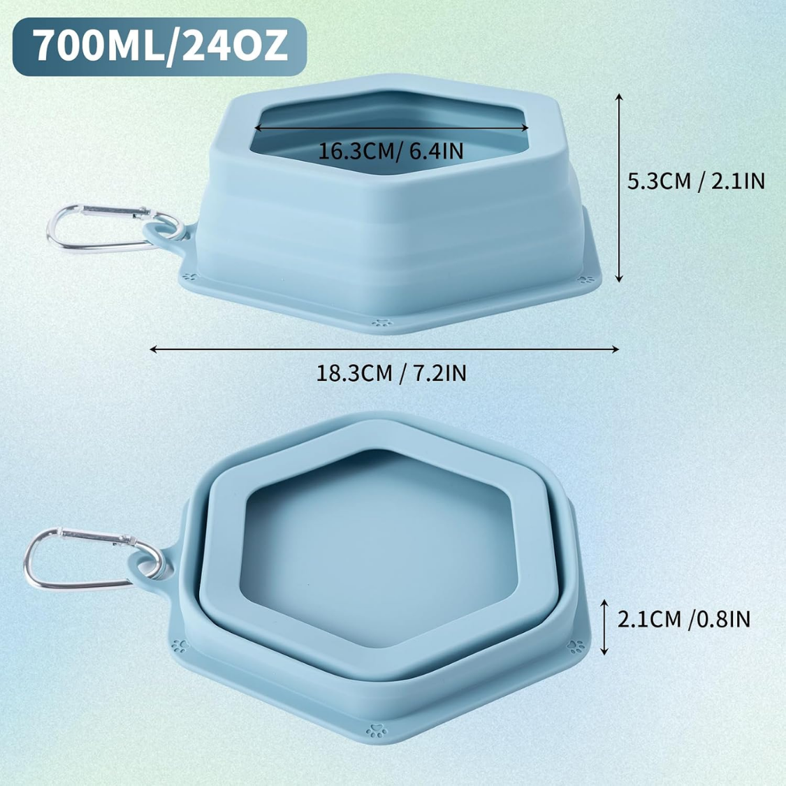No Splash Dog Travel Bowls For Cars, Spill Proof Collapsible Dogs Water And Food Feeder Dispenser Integrated Molding Portable Cat Dish For Pet Vehicle Road