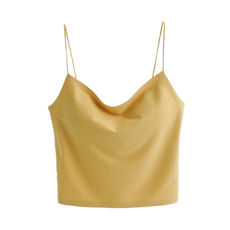 Close-fitting Beauty Back Sunderwear-free Camisole With Chest Pad Spaghetti Strap Breathable