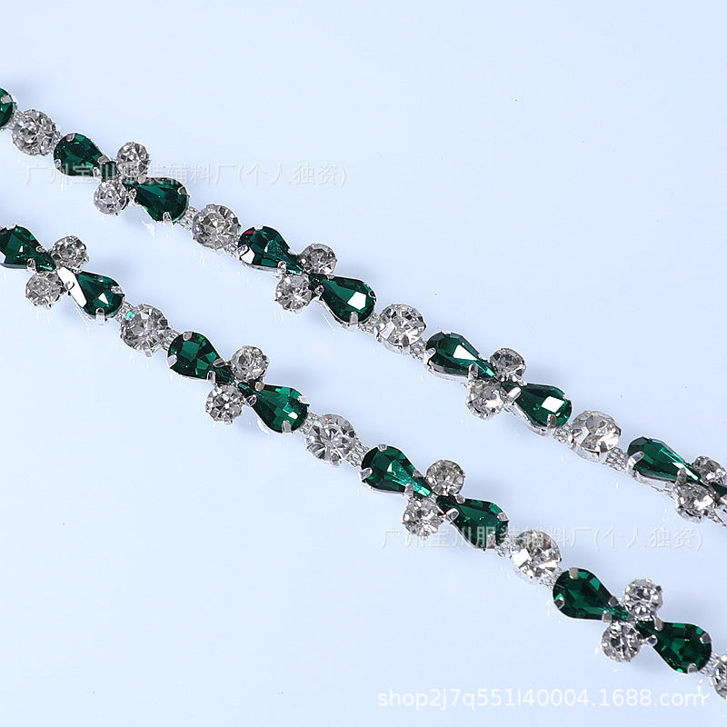 Chain Accessories Rhinestone Chain DIY Jewelry Soldered Chain Floral Design