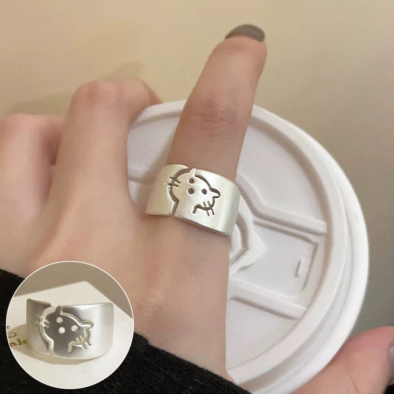 Korean Graffiti  Ring, Irregular Stylish Adjustable Finger Ring, Ins Trendy Index Finger Ring For Women