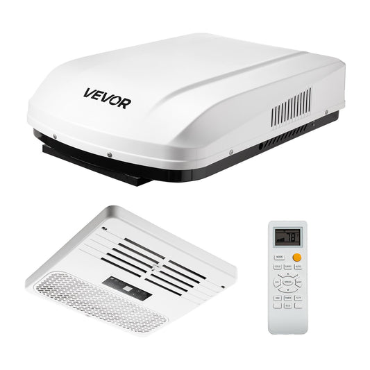 RV Air Conditioner, 13500 BTU RV AC Unit, 120V Ducted Rooftop Air Conditioner With Variable Speed Compressor, Easy Install Quiet Cooling AC Unit With ADB Button Control And Remote Control, White