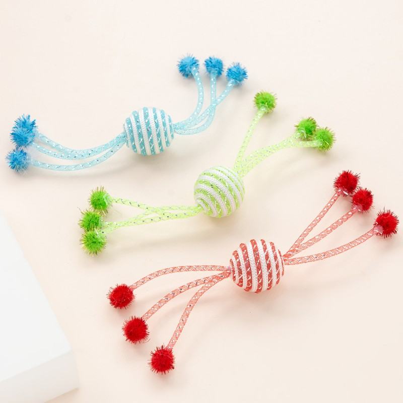 Cat Toy Self Hi Cats Sticks Cat Toys Interactive Ropes Ball Toys For Cats Teasing Bite-resistant Wool Ball Pet Products