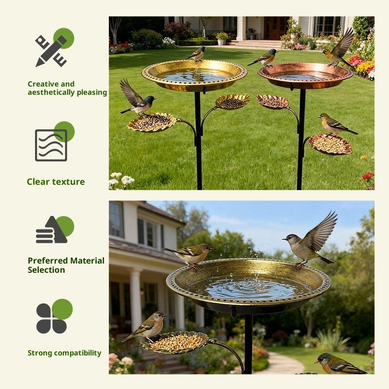 Outdoor Home Decor Ornaments Garden Courtyard Ground-Insert Bird Feeder