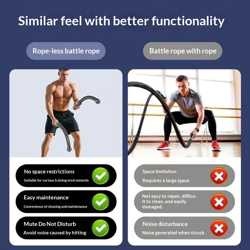 Cordless Battle Ropes Indoor Fitness Combat Ropes Fitness Training, Strength