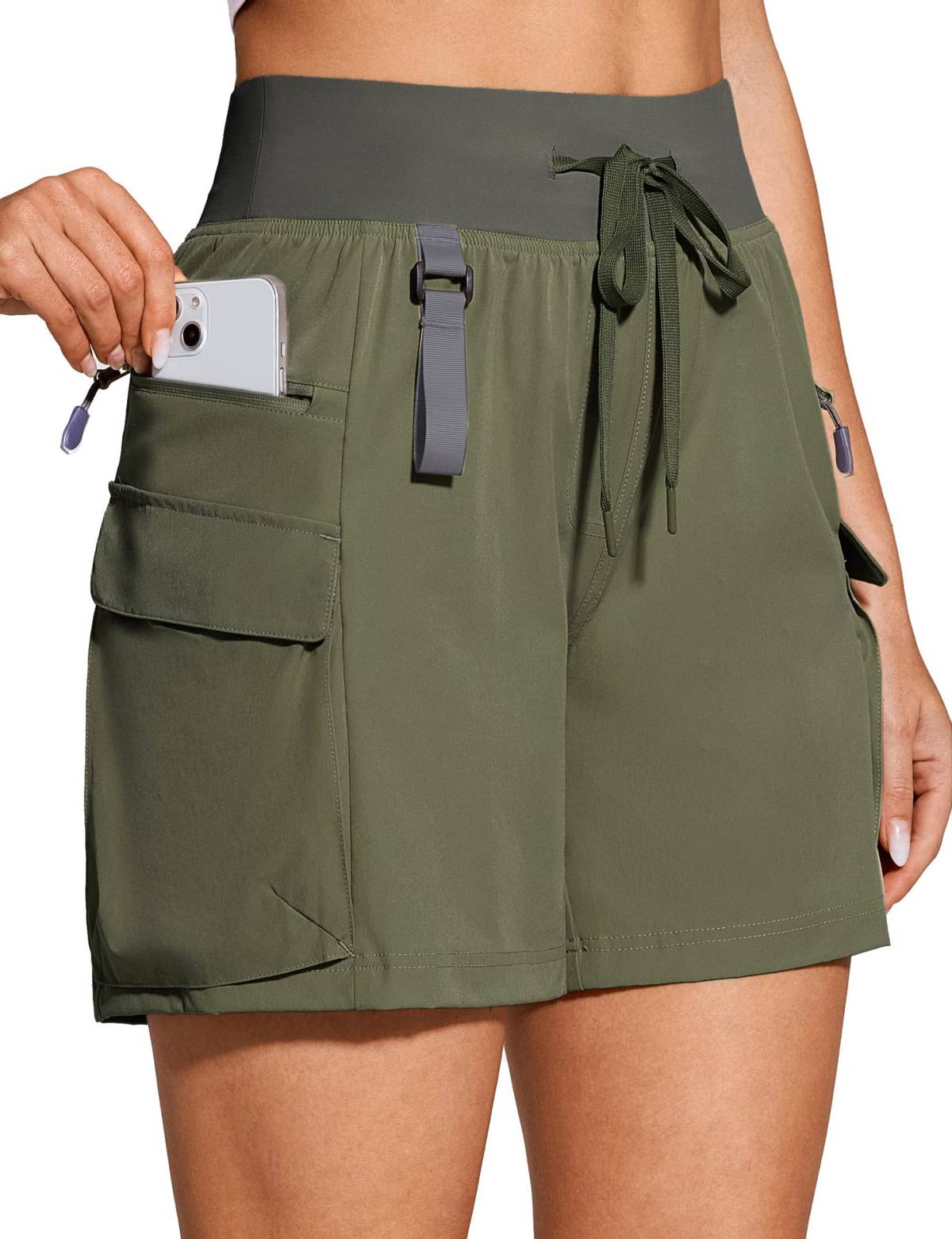 New Arrival Women Cargo Shorts, Loose Straight Leg Multi Pockets Outdoor Hiking 5 Inch Shorts, Plus Size Versatile Casual Camping Travel Shorts