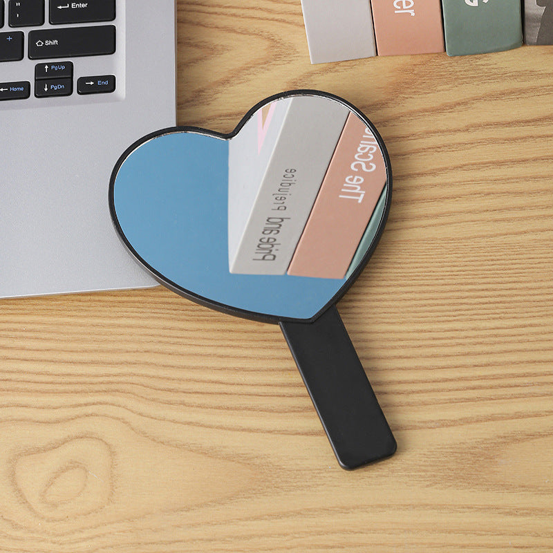 Household Portable Cute Love Hand-held Makeup Mirror