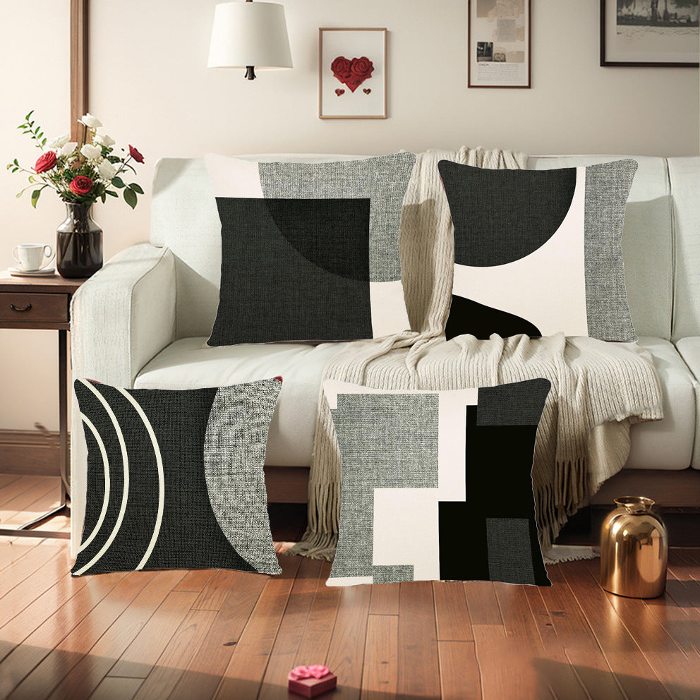 Simple Abstract Art Geometric Sofa Office Linen Pillow Cover