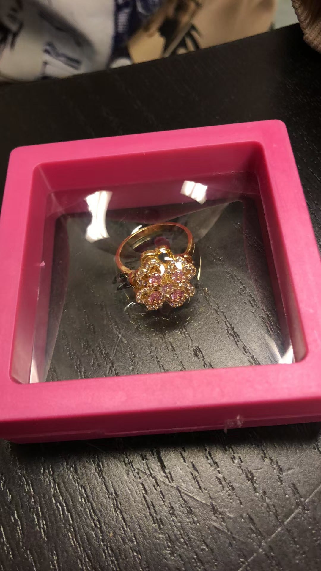Rotate Rings For Women,Zircon Stainless Steel Open Adjustable Ring  Gift Jewelry
