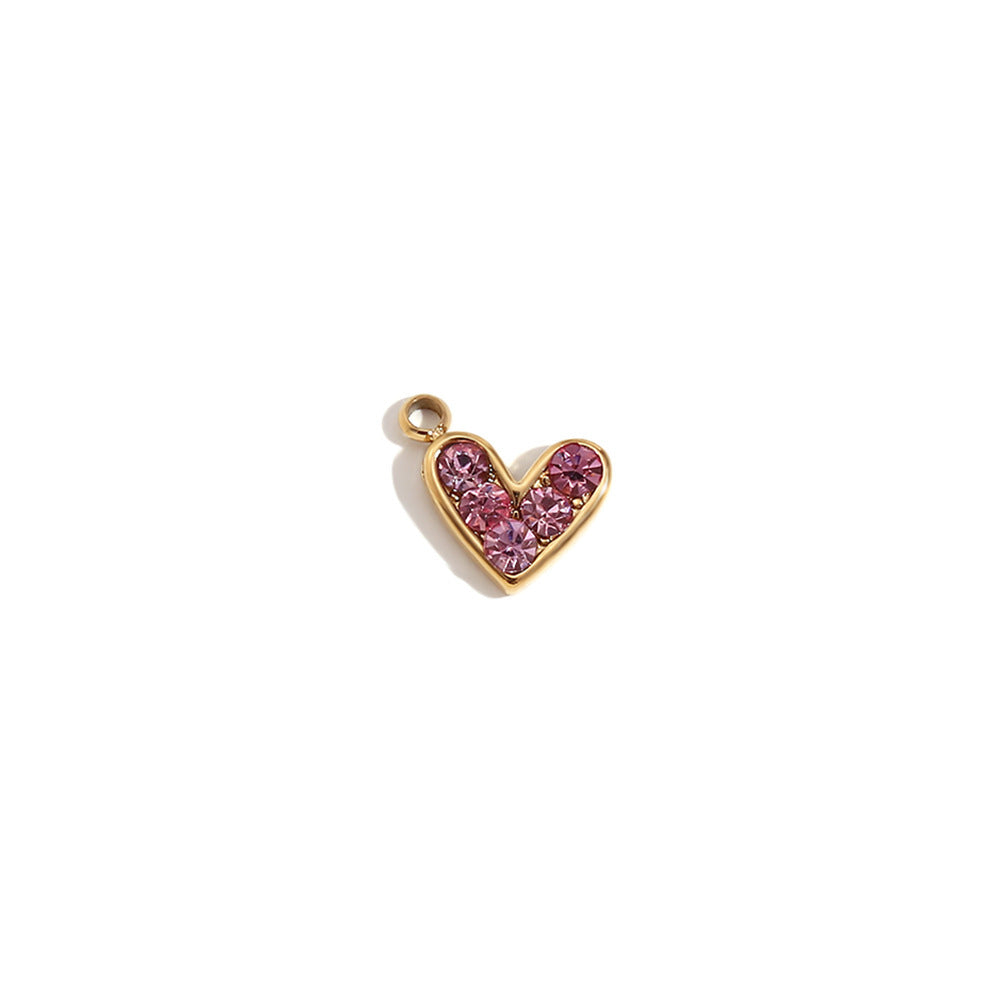 Mini And Simple Ornament Accessories 18K Gold Micro Inlay Colorful Crystals