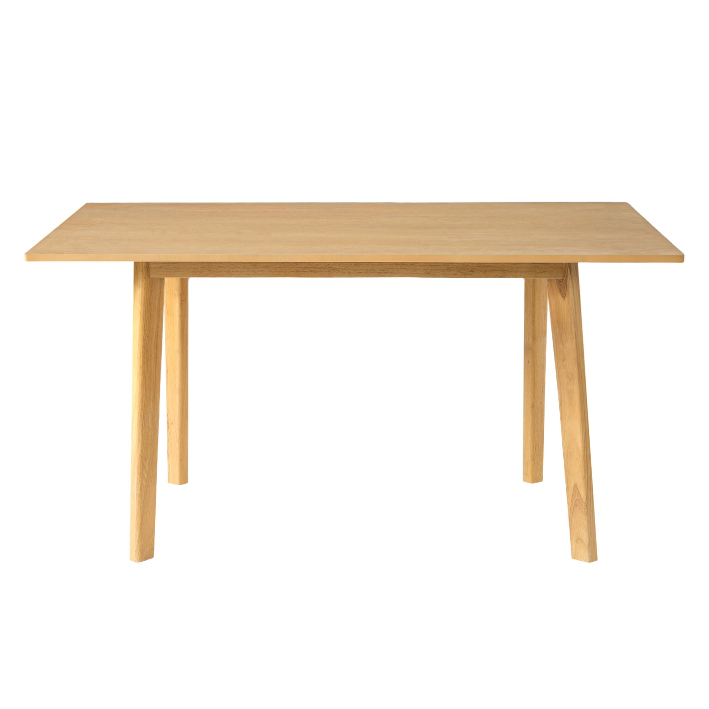 60  Rustic Farmhouse Dining Table - Solid Wood Frame, Minimalist Modern Dining Table For Kitchen, Dining Room, Living Room, Natural