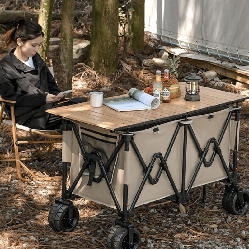 Pushable Portable Cart For Outdoor Camping And Gathering