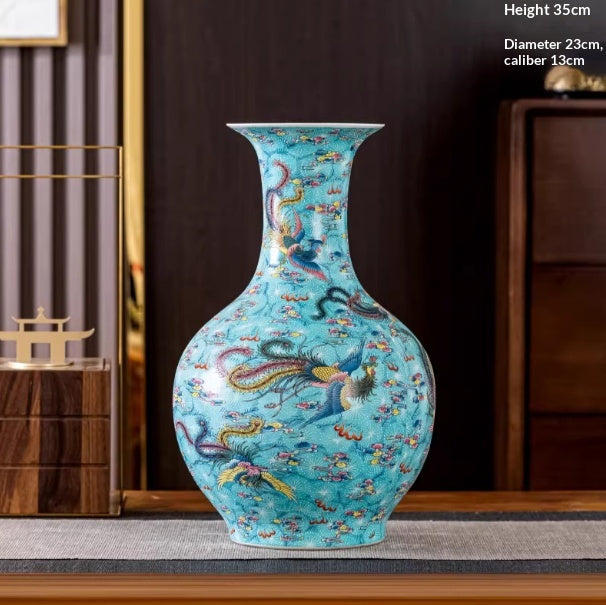 Porcelain Famille-Rose Luminous Vase Gift Modern Home Decor