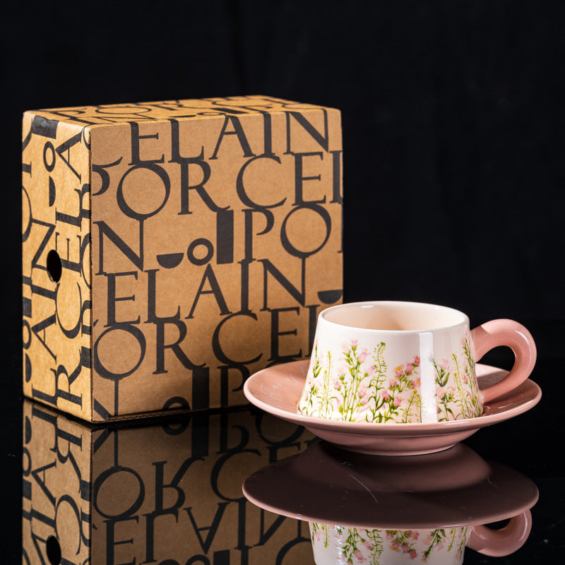 Affordable Luxury Original Iris Flower Ceramic Coffee Cup Gift Set