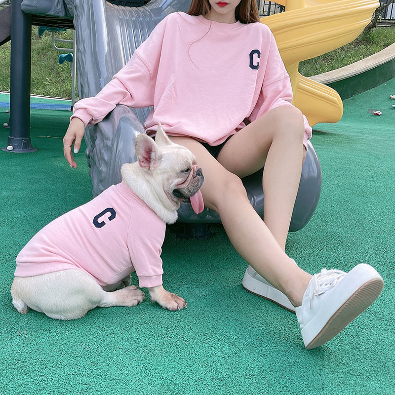 Crew-neck Washed Loopback Cotton Pet Clothing
