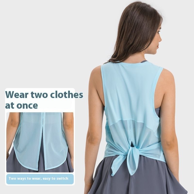 New Yoga Vest Fitness Exercise Sleeveless Blouse Quick-drying Loose Yoga Top
