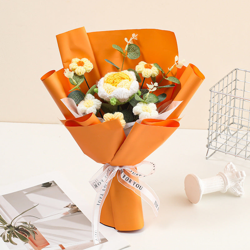 Finished Flower Bouquet Hand-woven Flowers, Woven Gift