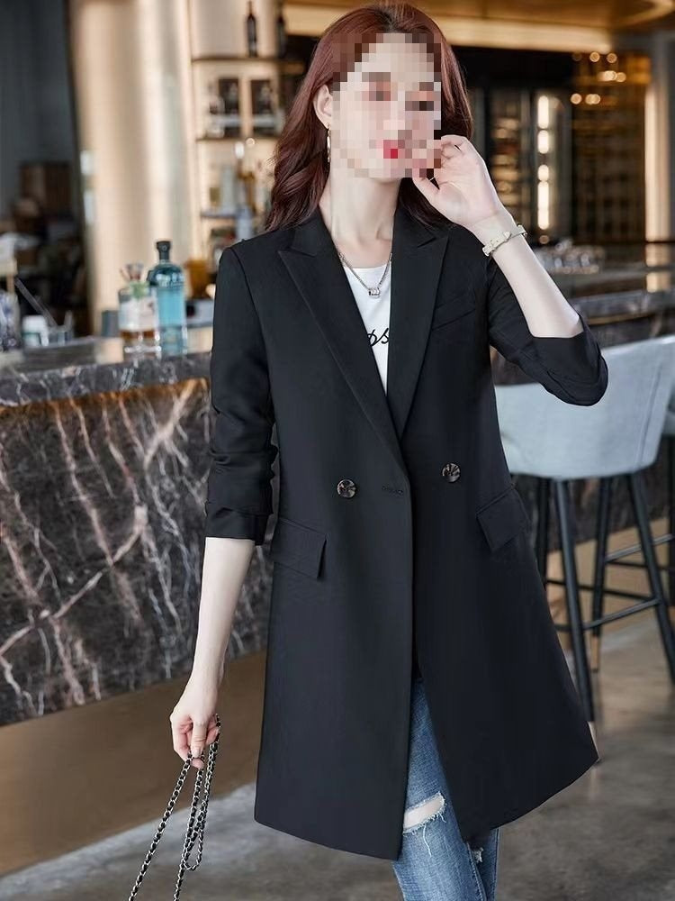 Elegant Korean-style Casual Blazertrench Coat