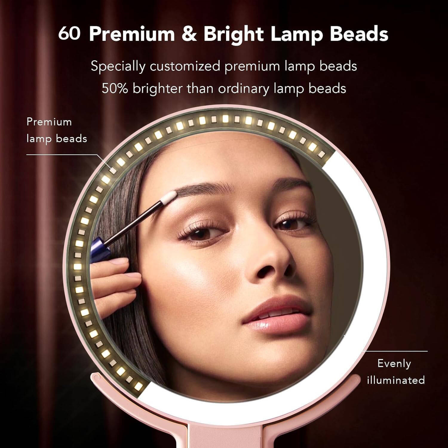 Makeup Mirror With Lights,Dual-Sided Magnifying Mirror With Light, 3 Colour Modes Lighted Makeup Mirror With Magnification, Portable,