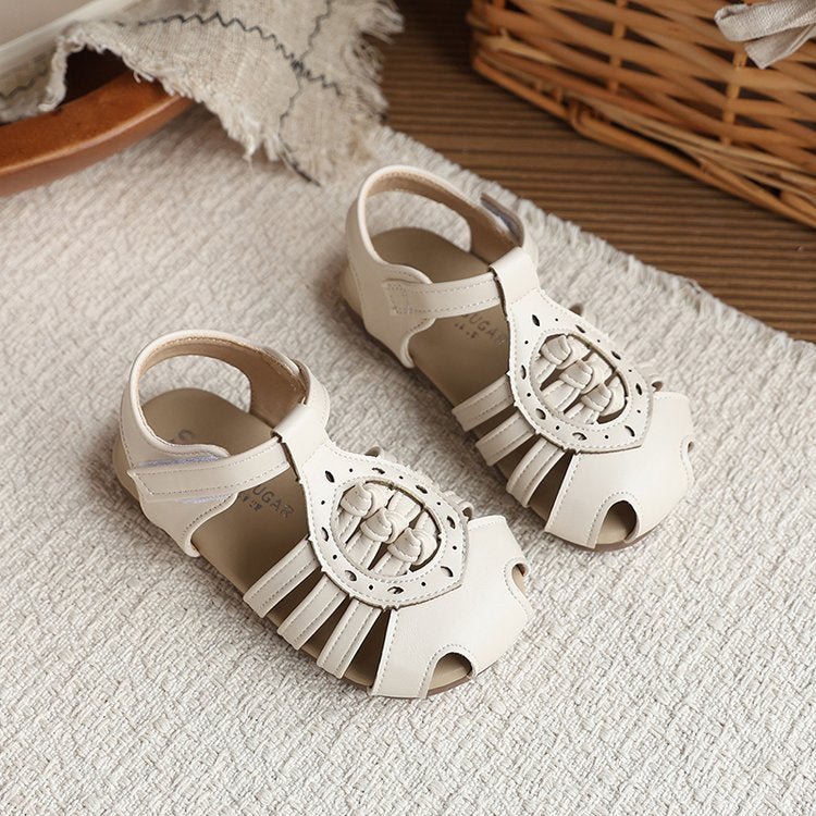 Baotou Woven Roman Sandals 2026 Summer New Arrival Korean Style Princess Shoes For Girls With Openwork Design And Skirt Matching