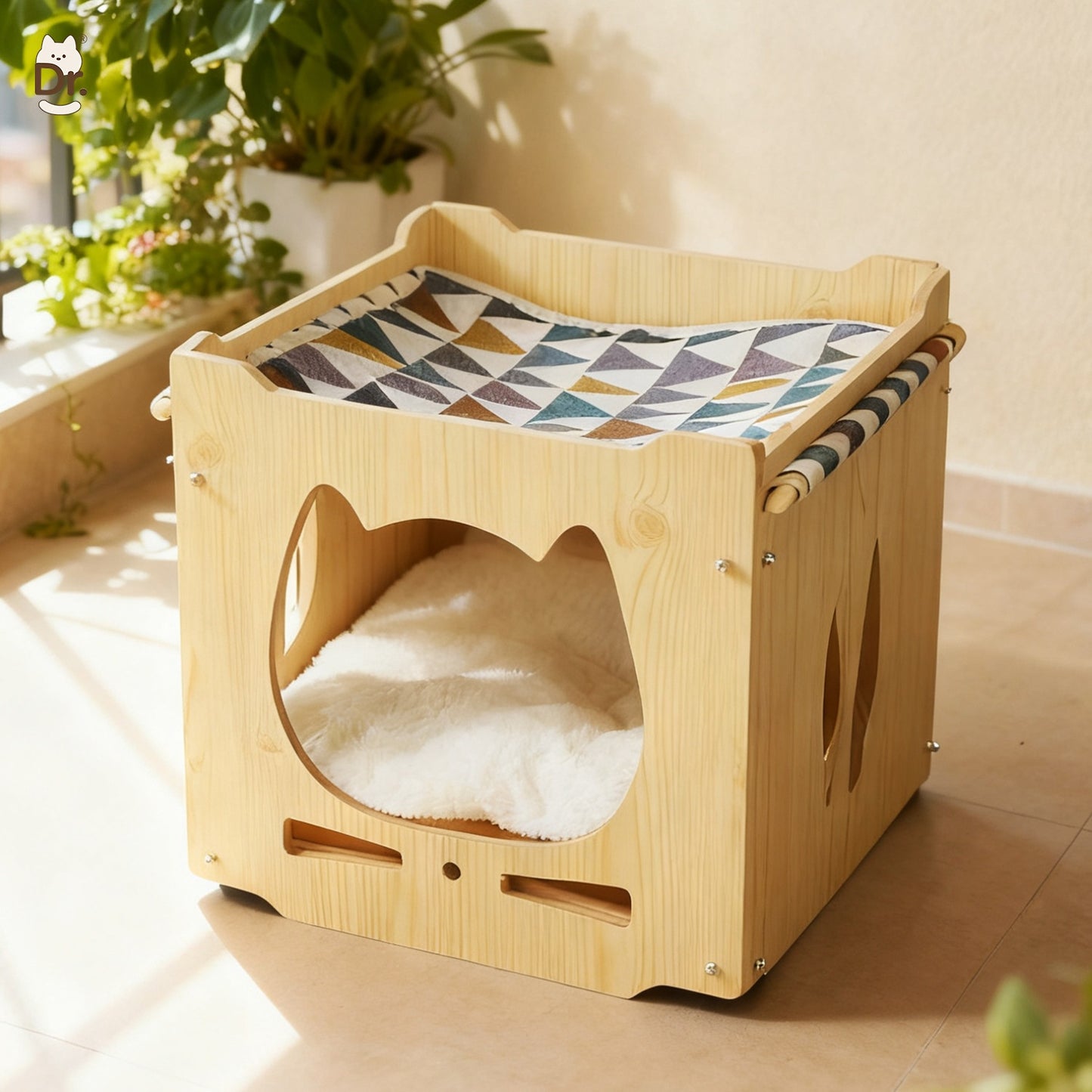 Four-season Stackable Wooden Cat Bed For Home Use