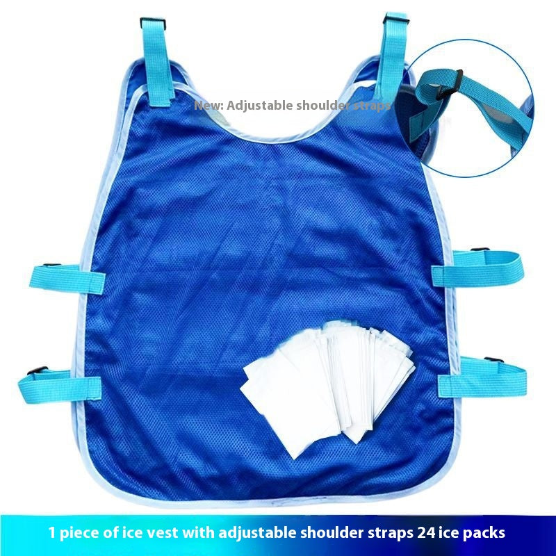 Summer Cooling Vest Outdoor Heatstroke Prevention Ice Pack Refrigeration