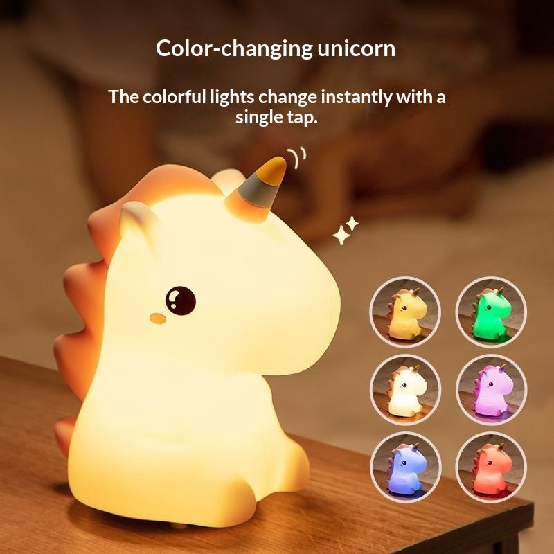 Pat-Pat Silicone Night Light Eye-Care Bedroom Ambiance Table Lamp Childrens Toy Gift