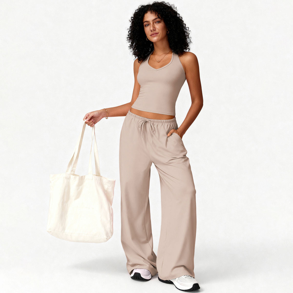 Womens Yoga Casual Top And Pants Set