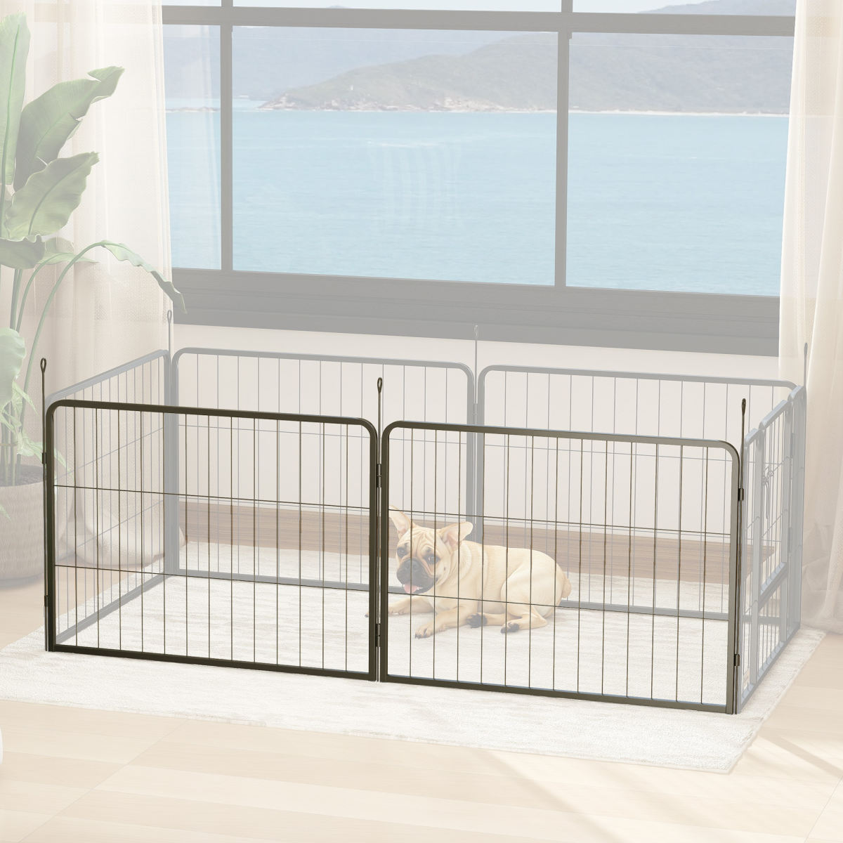 PawHut 2 Piece Dog Pen Expansion Pack For 60cm High Pet Playpen With 3 Stakes, For Small Dogs